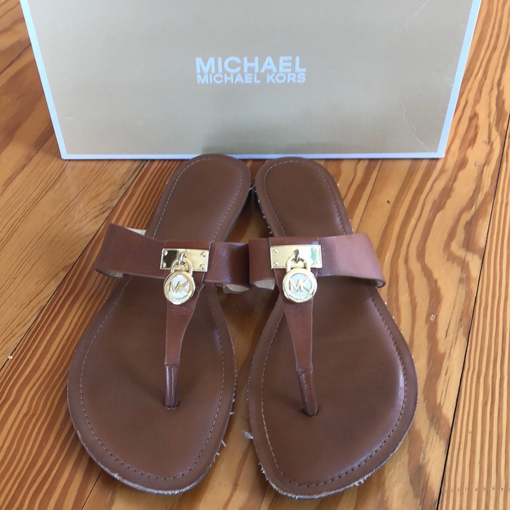 Michael Kors Hamilton Flat Leather Womens Shoes size 8